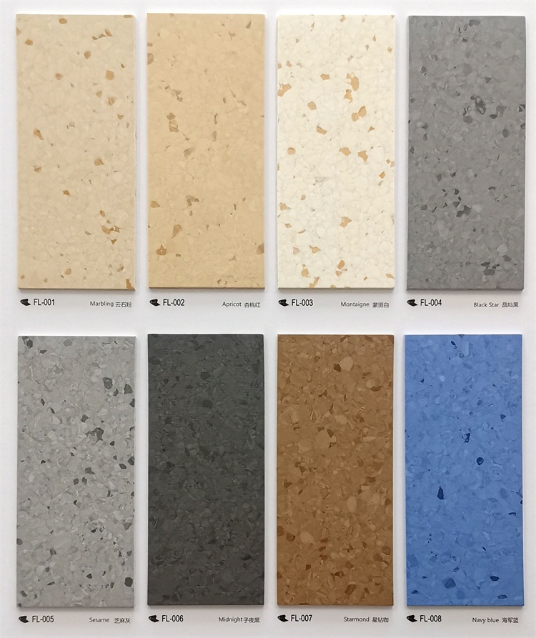 Antibacterial Hospital PVC floor rolls Homogeneous vinyl Floor 